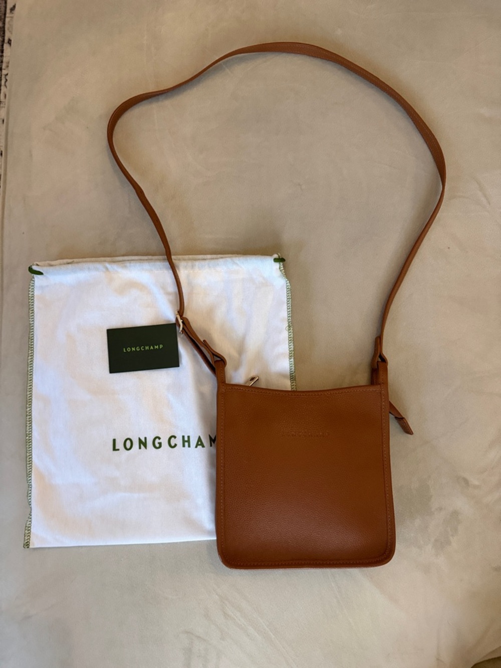 Longchamp Tan Leather Crossbody Bag